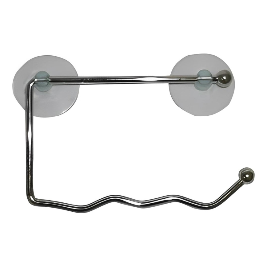 Toiletrolhouder met zuignappen 10x17 cm glanzend chroom