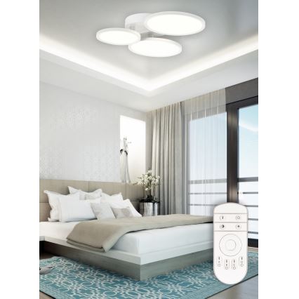 Top Light - Dimbare LED bevestigde hanglamp MERKUR LED/50W/230V 3000-6500K wit + afstandsbediening