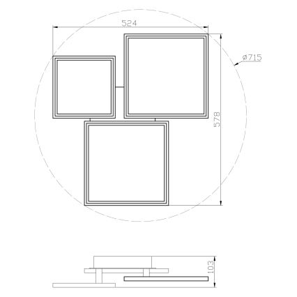 Top Light - Dimbare LED bevestigde hanglamp MERKUR LED/50W/230V 3000-6500K zwart + afstandsbediening