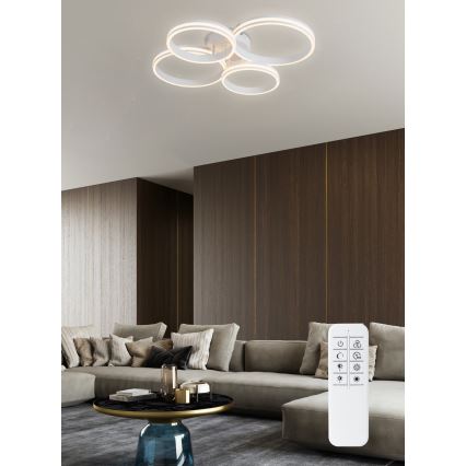 Top Light - Dimbare LED bevestigde hanglamp OLYMP LED/65W/230V 3000-6500K rond wit + afstandsbediening