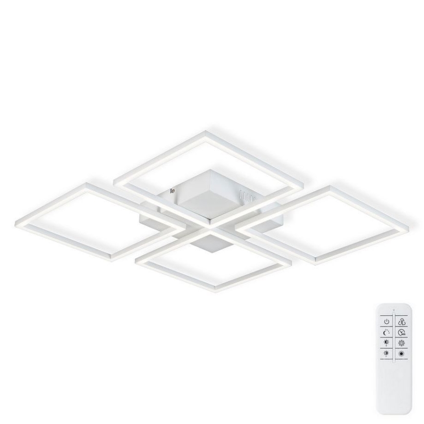 Top Light - Dimbare LED bevestigde hanglamp RIVIERA 4xLED/16,25W/230V hoekig wit + afstandsbediening