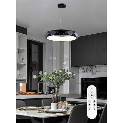 Top Light - Dimbare LED hanglamp aan een koord APOLO LED/45W/230V zwart + afstandsbediening