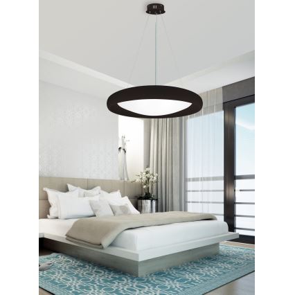 Top Light - Dimbare LED hanglamp aan een koord SALERNO LED/60W/230V 3000-6500K diameter 60 cm zwart + afstandsbediening