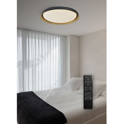 Top Light - Dimbare LED Plafondlamp SATELLITE LED/36W/230V 3000-6500K diameter 43 cm zwart/bruin + afstandsbediening