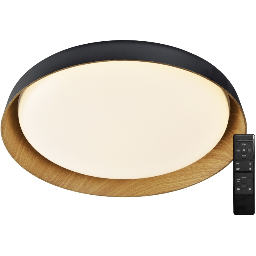 Top Light - Dimbare LED Plafondlamp SATELLITE LED/36W/230V 3000-6500K diameter 43 cm zwart/bruin + afstandsbediening