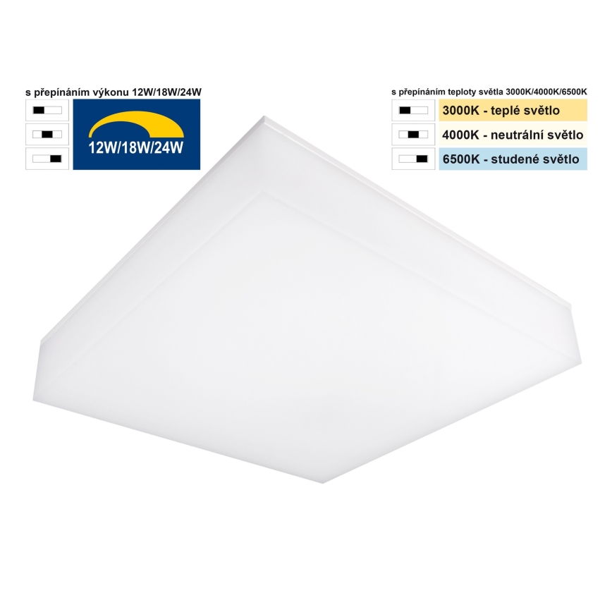 Top Light - LED Dimbaar plafond wandlamp BOXTER LED/12/18/24W/230V IP54 3000/4000/6500K 28x28 cm