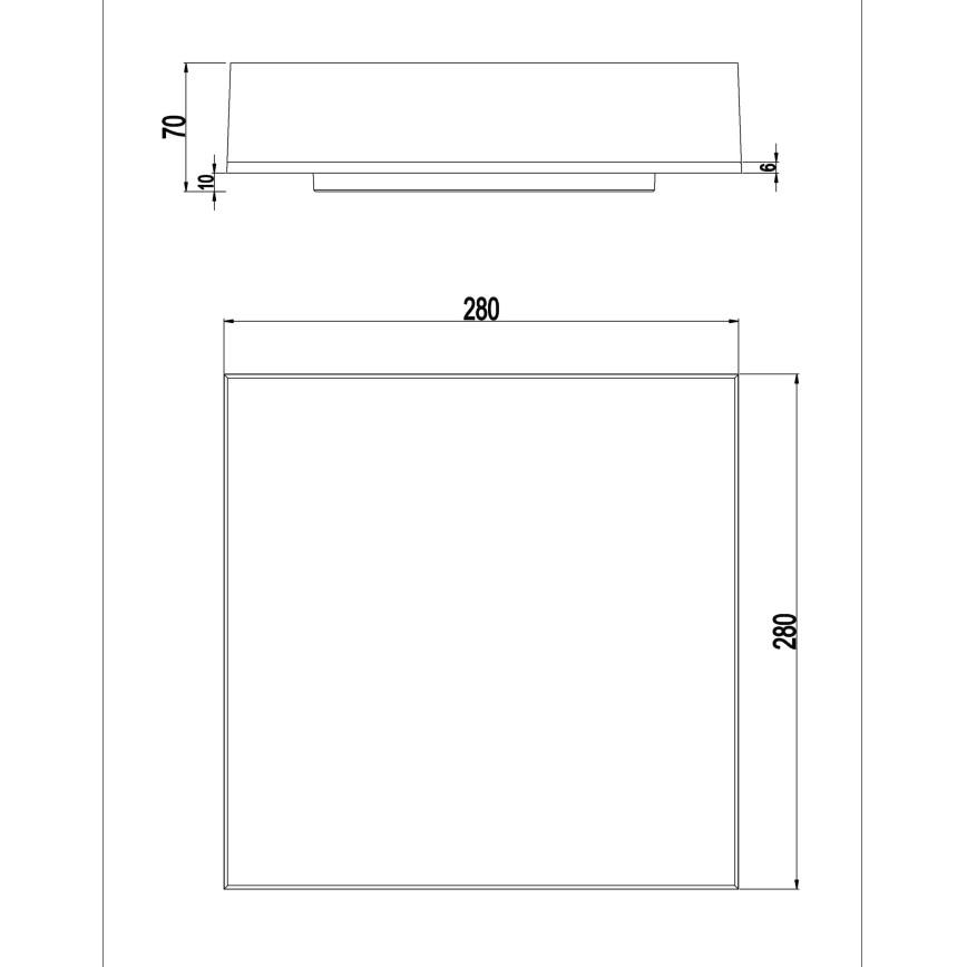 Top Light - LED Dimbaar plafond wandlamp BOXTER LED/12/18/24W/230V IP54 3000/4000/6500K 28x28 cm