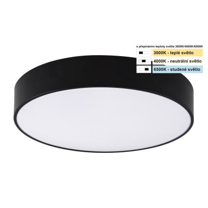 Top Light - LED Badkamer plafondlamp PETAL LED/24W/230V IP44 3000/4000/6500K diameter 35 cm zwart