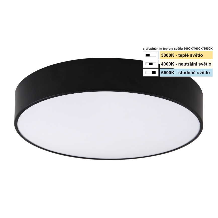 Top Light - LED Badkamer plafondlamp PETAL LED/24W/230V IP44 3000/4000/6500K diameter 35 cm zwart
