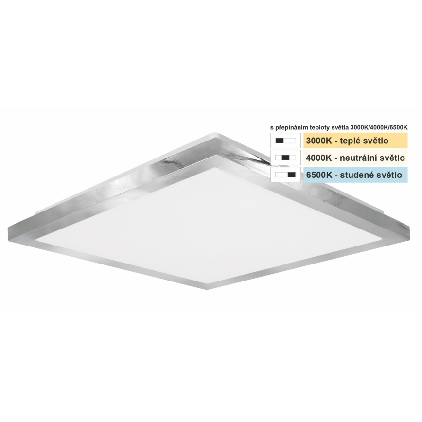 Top Light - LED Badkamer plafondlamp SILVER LED/10W/230V IP44 3000/4000/6500K 28x28 cm mat chroom