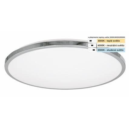 Top Light - LED Badkamer plafondlamp SILVER LED/18W/230V IP44 3000/4000/6500K diameter 34 cm glanzend chroom