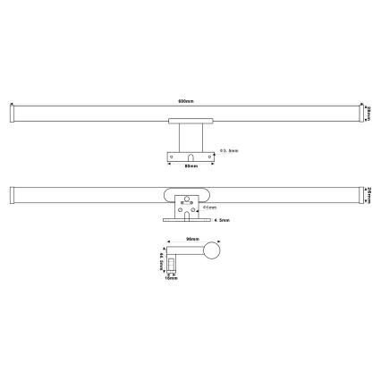 Top Light - LED Badkamer spiegelverlichting OREGON LED/9W/230V 60 cm IP44