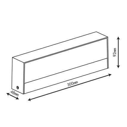 Top Light - LED Buitenwandlamp IMOLA LED/16W/230V 3000/4000/6000K IP54 30 cm zwart