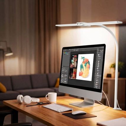Top Light - Dimbare LED-tafellamp met klem LYRA LED/18W/230V 3000-6500K wit