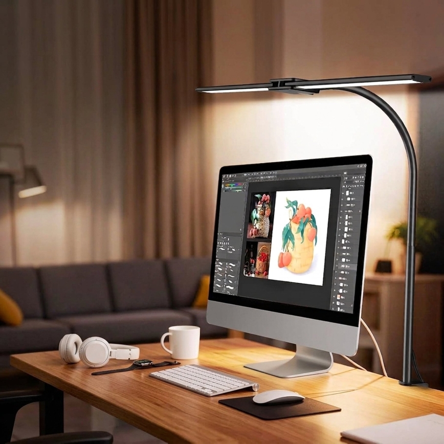 Top Light - LED-dimbare tafellamp met klem LYRA LED/18W/230V 3000-6500K zwart