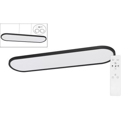 Top Light - LED Dimbare opbouw-/hanglamp OVAL LED/36W/230V 3000-6500K zwart + afstandsbediening