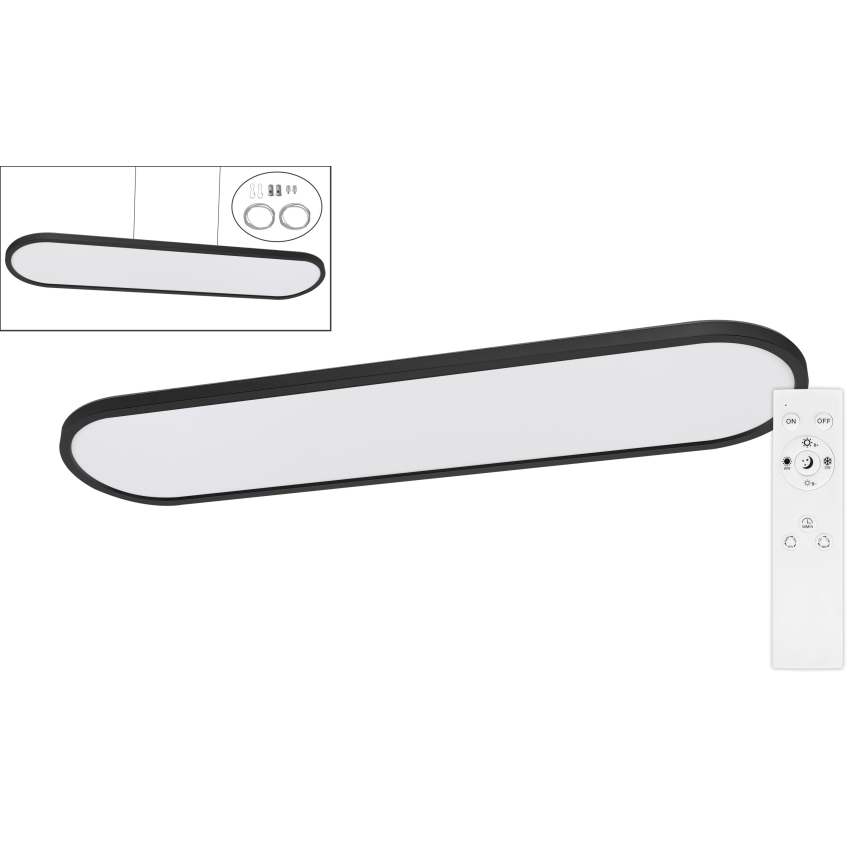 Top Light - LED Dimbare opbouw-/hanglamp OVAL LED/36W/230V 3000-6500K zwart + afstandsbediening