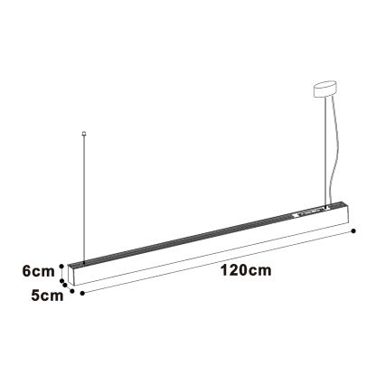 Top Light - LED-plafondarmatuur (opbouw of pendel) HORIZON LED/40W/230V 3000/4000/6500K zwart