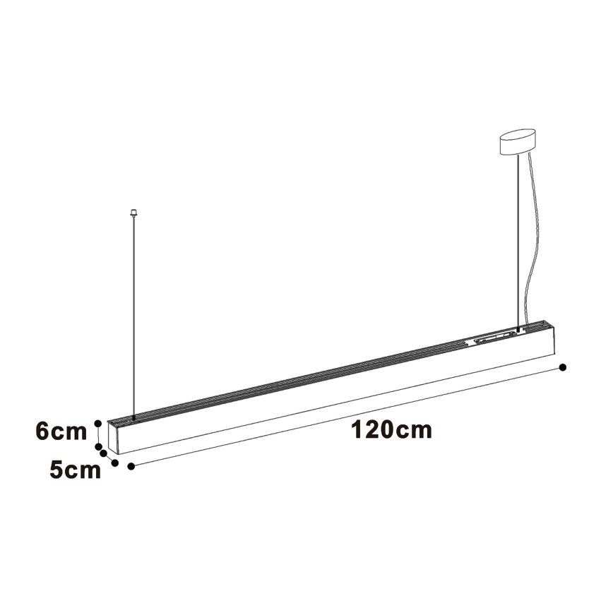 Top Light - LED-plafondarmatuur (opbouw of pendel) HORIZON LED/40W/230V 3000/4000/6500K zwart