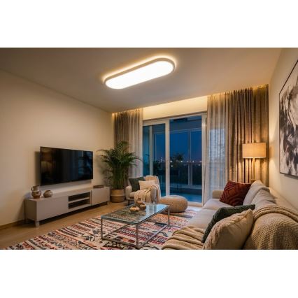 Top Light - Dimbare LED plafond-, opbouw- en hanglamp OVAL LED/36W/230V 3000-6500K wit + afstandsbediening