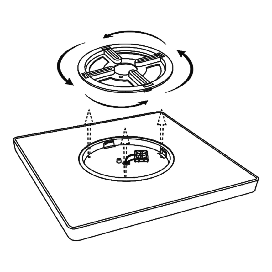 Top Light - Dimbare LED Plafondlamp REVIT LED/50W/230V 3000-6500K 50x50 cm zwart + afstandsbediening
