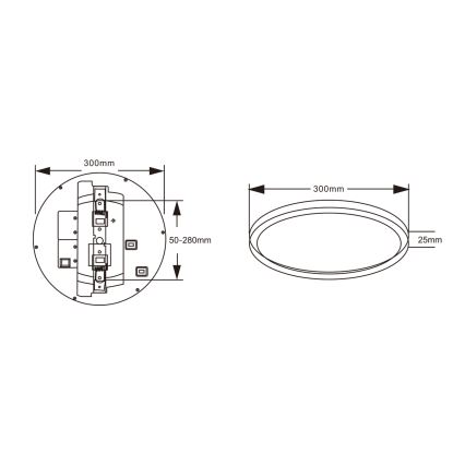 Top Light - REVIT LED plafondlamp met bewegingssensor, 12/18/24 W, 230 V, 3000/4000/6500 K, Ø 30 cm, wit