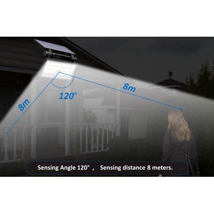 Top Light - LED Solar wand Schijnwerper met sensor HELEON PRO LED/8W/3,7V IP65 4000K 2600 mAh