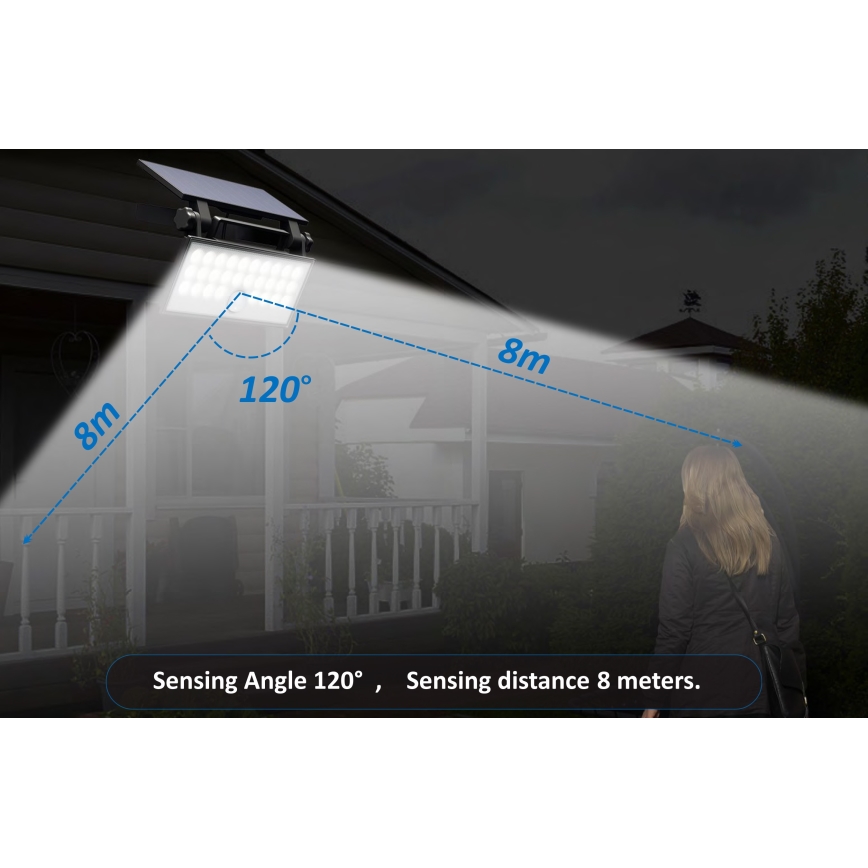 Top Light - LED Solar wand Schijnwerper met sensor HELEON PRO LED/8W/3,7V IP65 4000K 2600 mAh