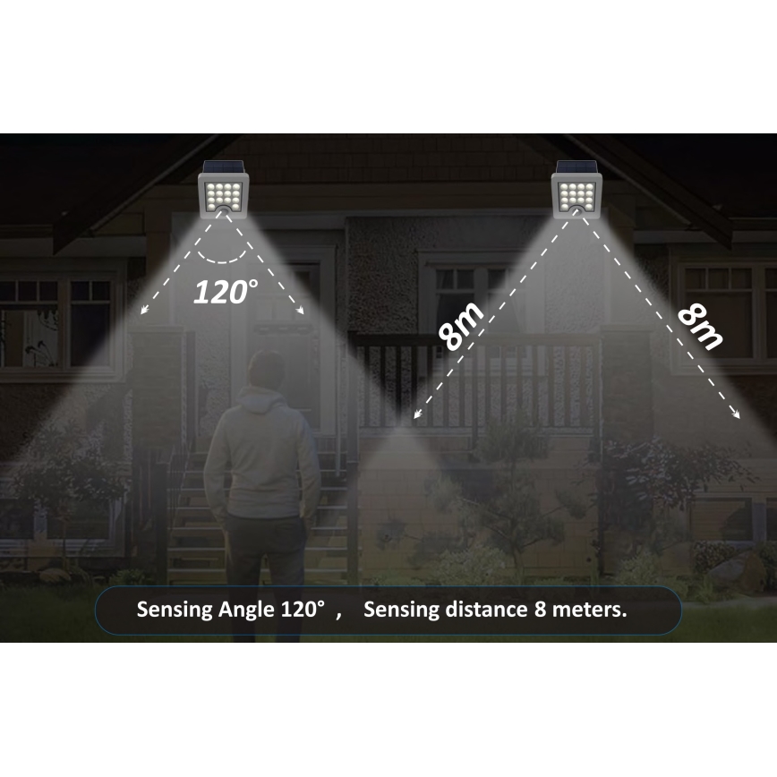 Top Light - LED Solar wand Schijnwerper met sensor HELEON S LED/5W/3,7V IP65 4000K 1800 mAh
