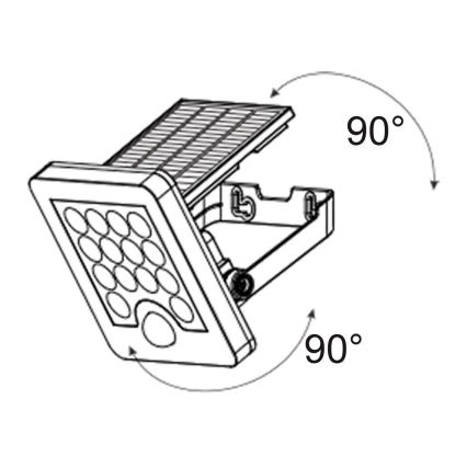 Top Light - LED Solar wand Schijnwerper met sensor HELEON S LED/5W/3,7V IP65 4000K 1800 mAh