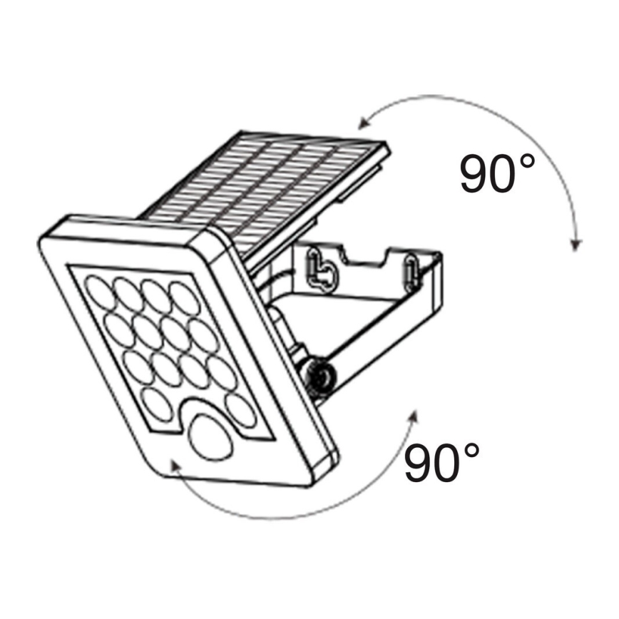 Top Light - LED Solar wand Schijnwerper met sensor HELEON S LED/5W/3,7V IP65 4000K 1800 mAh