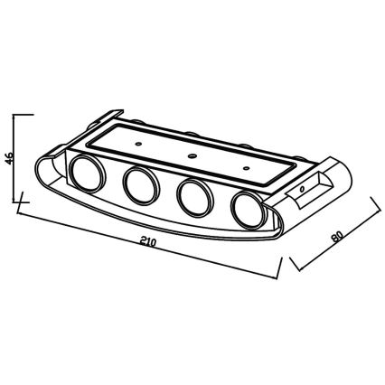 Top Light - LED Wandlamp voor buiten RAY B LED/8W/230V IP44 4000K wit