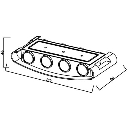 Top Light - LED Wandlamp voor buiten RAY LED/8W/230V IP44 4000K zwart