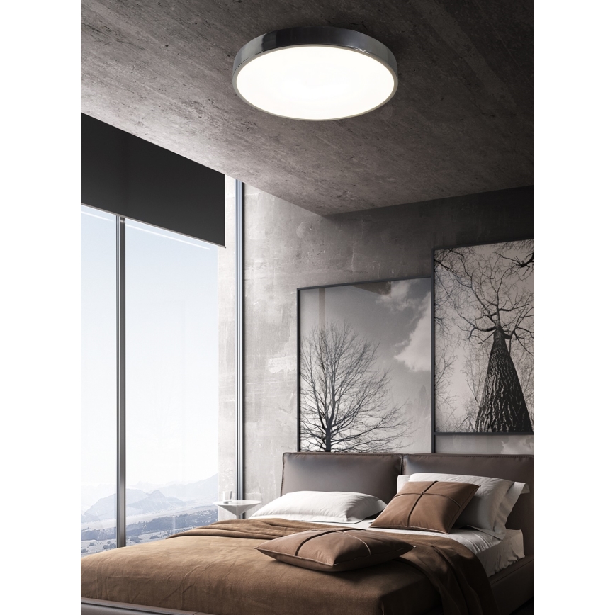 Top Light Melaal 40CR AB - Dimbare LED Plafondlamp METAL LED/51W/230V glanzend chroom + afstandsbediening