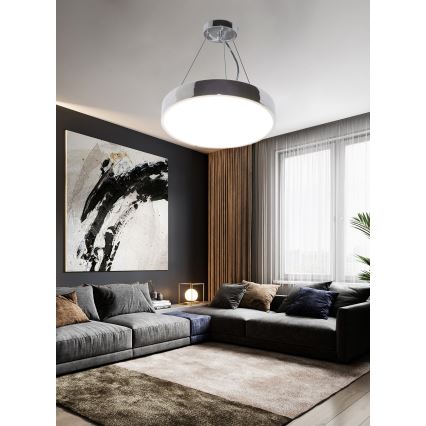 Top Light Melaal 40CRZ AB - Dimbare LED hanglamp aan een koord METAL LED/51W/230V glanzend chroom + afstandsbediening