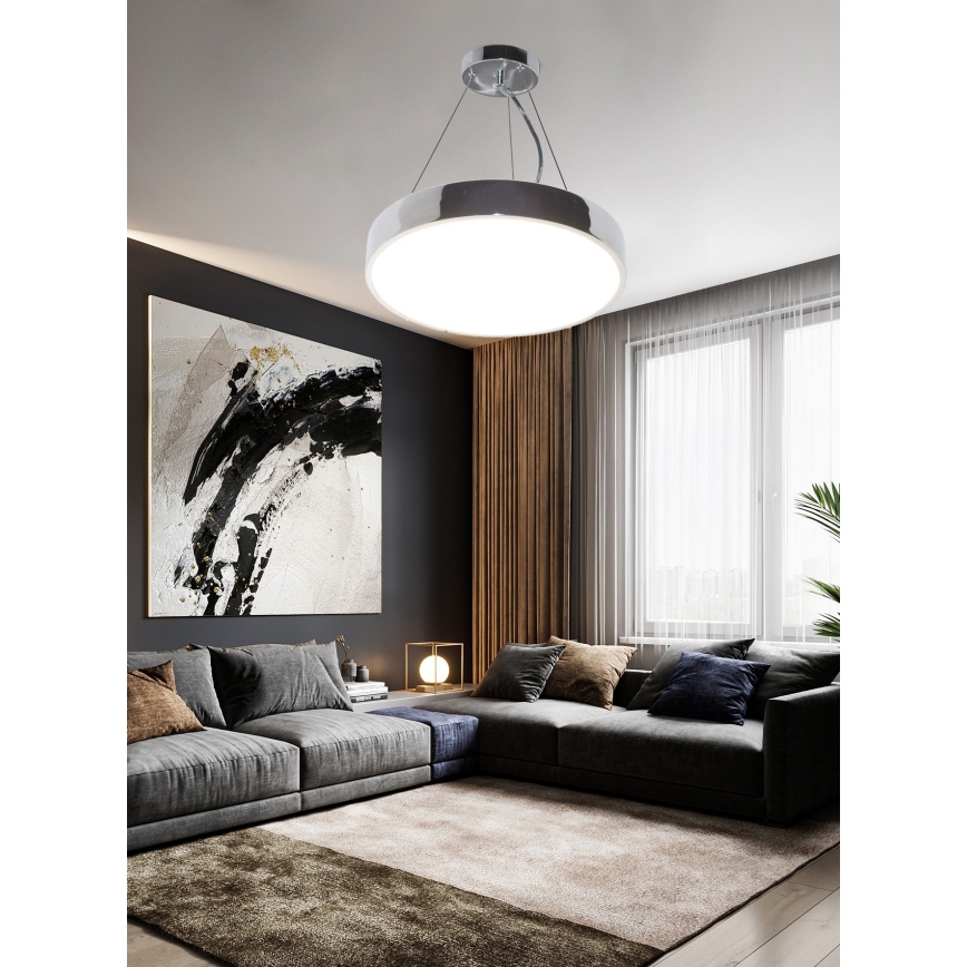 Top Light Melaal 40CRZ AB - Dimbare LED hanglamp aan een koord METAL LED/51W/230V glanzend chroom + afstandsbediening