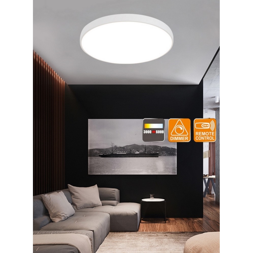 Top Light Metal 60B AB - Dimbare LED plafondlamp met afstandsbediening METAL LED/60W/230V