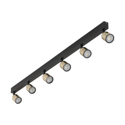 TOP plafondspot 6xGU10/10W/230V zwart/goud