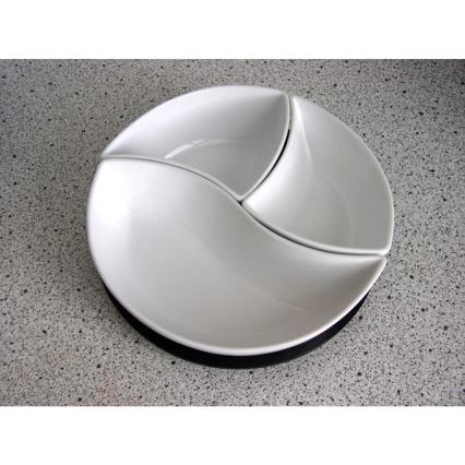 TORO 3-delige set kommen met dienblad, keramiek en hout