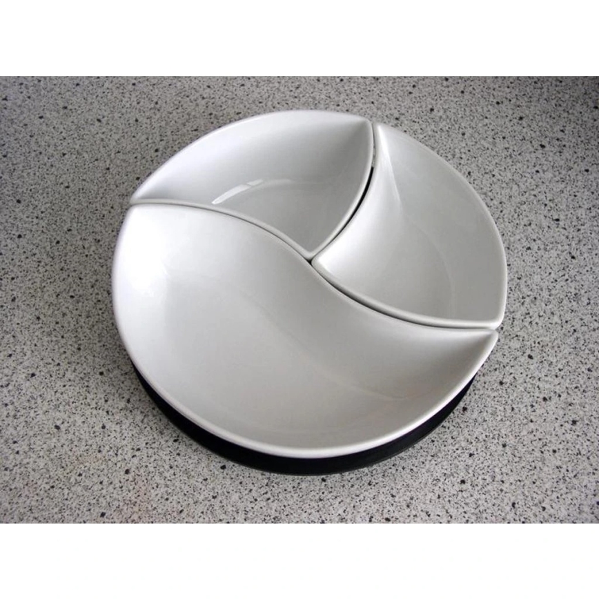 TORO 3-delige set kommen met dienblad, keramiek en hout