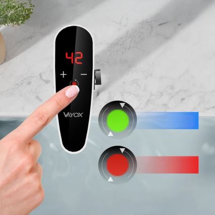 Touch-doorstroomwaterverwarmer met sensor en LED scherm 3000W/230V IPX4 wit