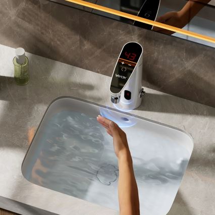 Touchdoorstroomverwarmer met sensor en LED-display 3000W/230V IPX4 wit