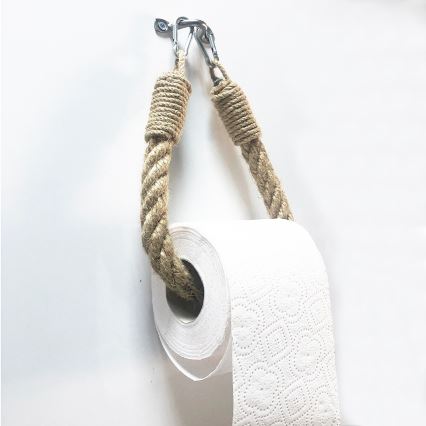 Touw toiletpapier houder BORU 22x14 cm bruin