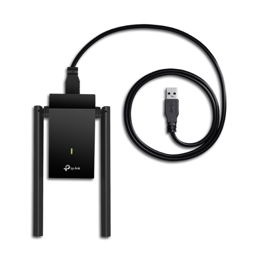 TP-Link - Draadloze USB-netwerkadapter met antennes en hoge antennewinst Archer T4U Plus