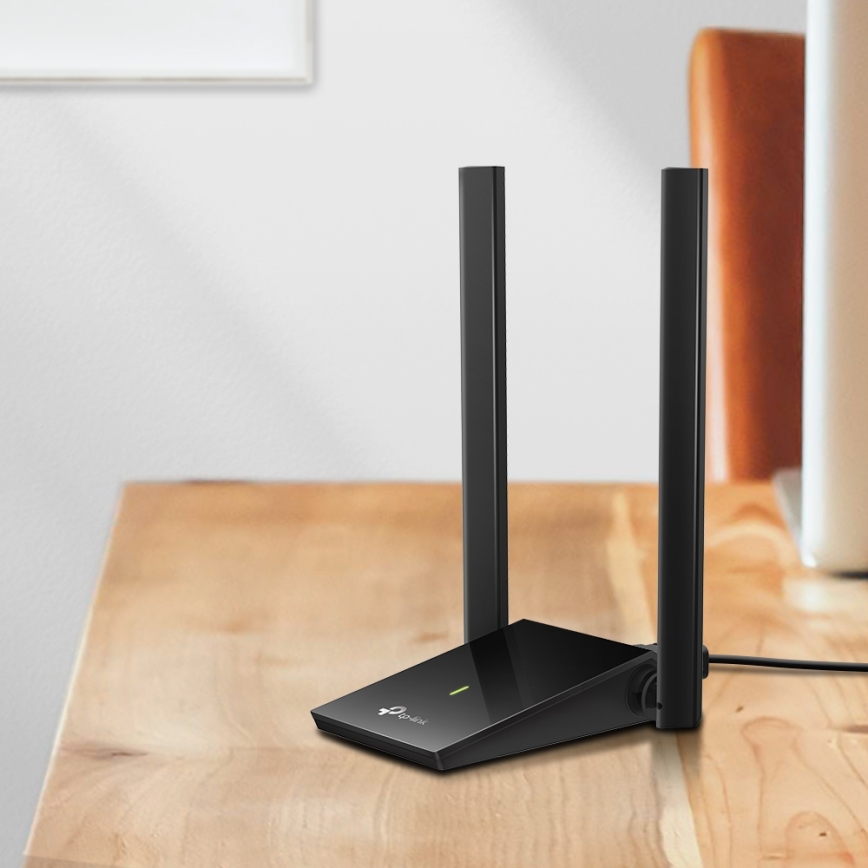 TP-Link - Draadloze USB-netwerkadapter met antennes en hoge antennewinst Archer T4U Plus