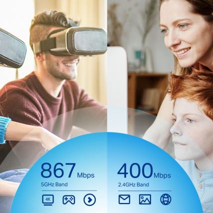 TP-Link - Draadloze USB-netwerkadapter met antennes en hoge antennewinst Archer T4U Plus