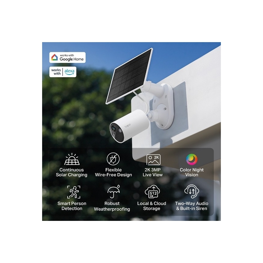 TP-Link - Buiten zonnecamera IP65 Wi-Fi