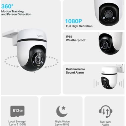 TP-Link - Buitencamera IP65 Wi-Fi