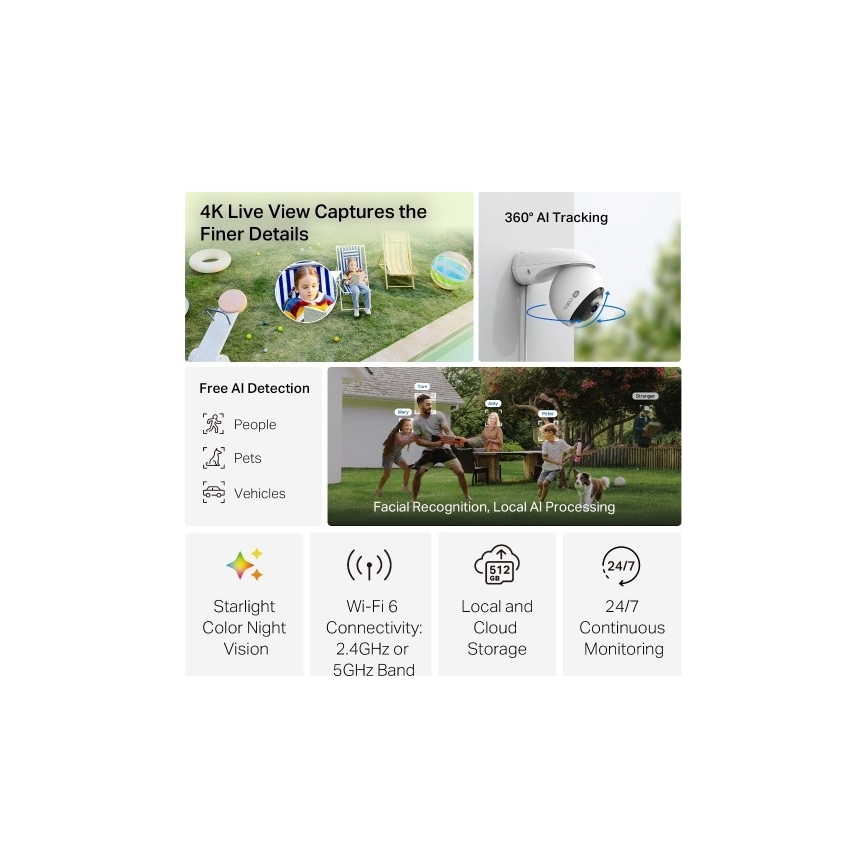 TP-Link - Buitencamera met sensor IP66 Wi-Fi