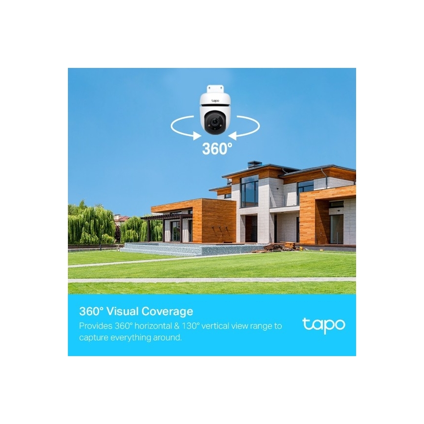 TP-Link - Buitencamera met bewegingssensor, IP65, Wi-Fi